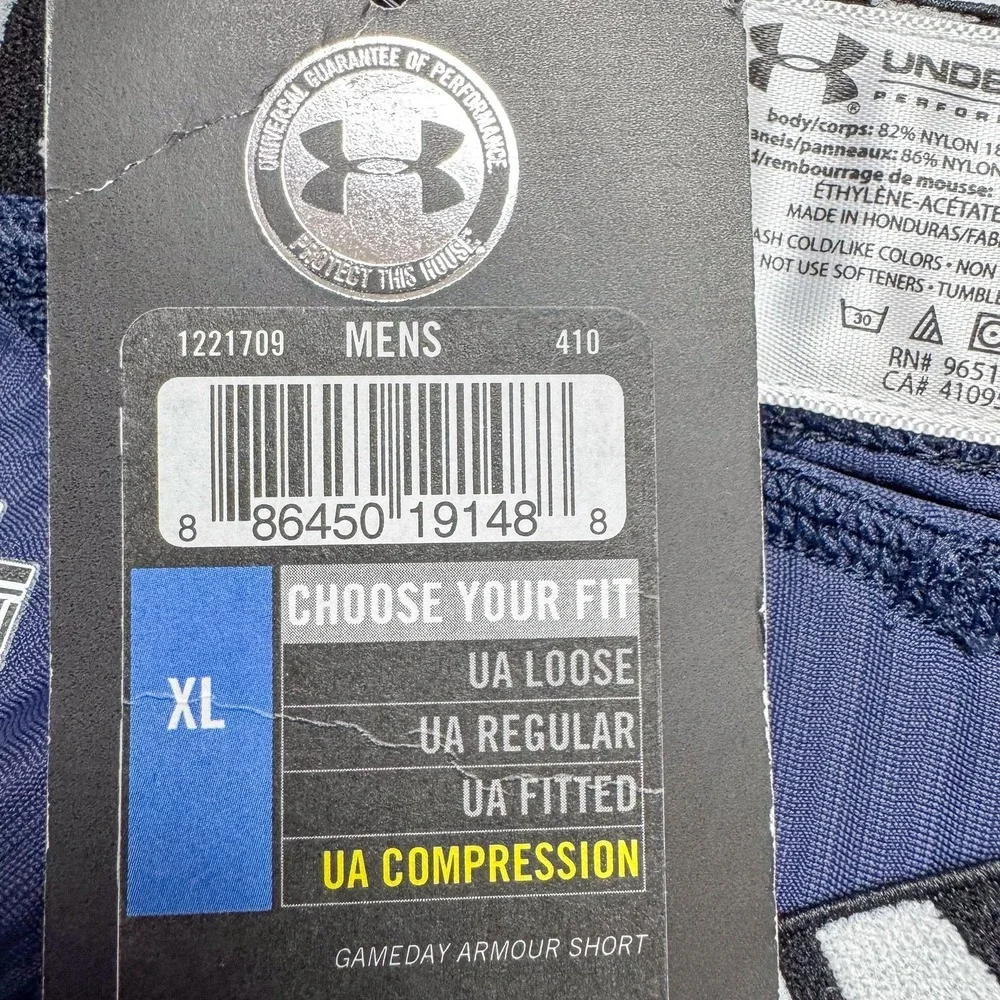Under Armour MPZ‎ Gameday Armour Shorts Mens XL Blue Compression Padded HeatGear